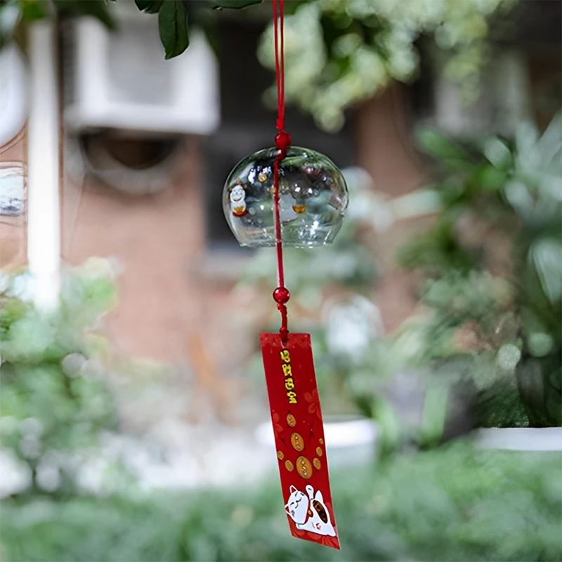 Handmade Japanese Glass Wind Bell Furin Sakura Cherry Blossom Wind Chime Decor 5