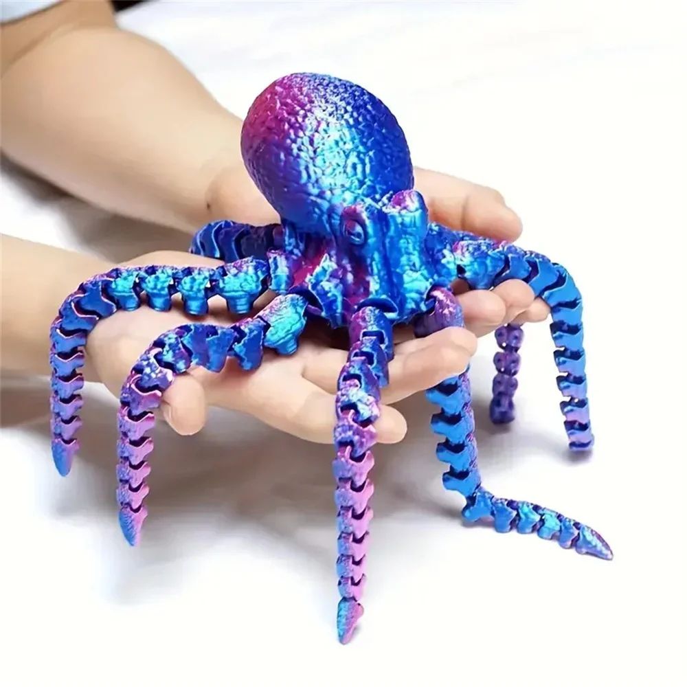 Flexible 3D Printed Octopus Figurine Movable Ocean Animal Desk Aquarium Decor Toy 8