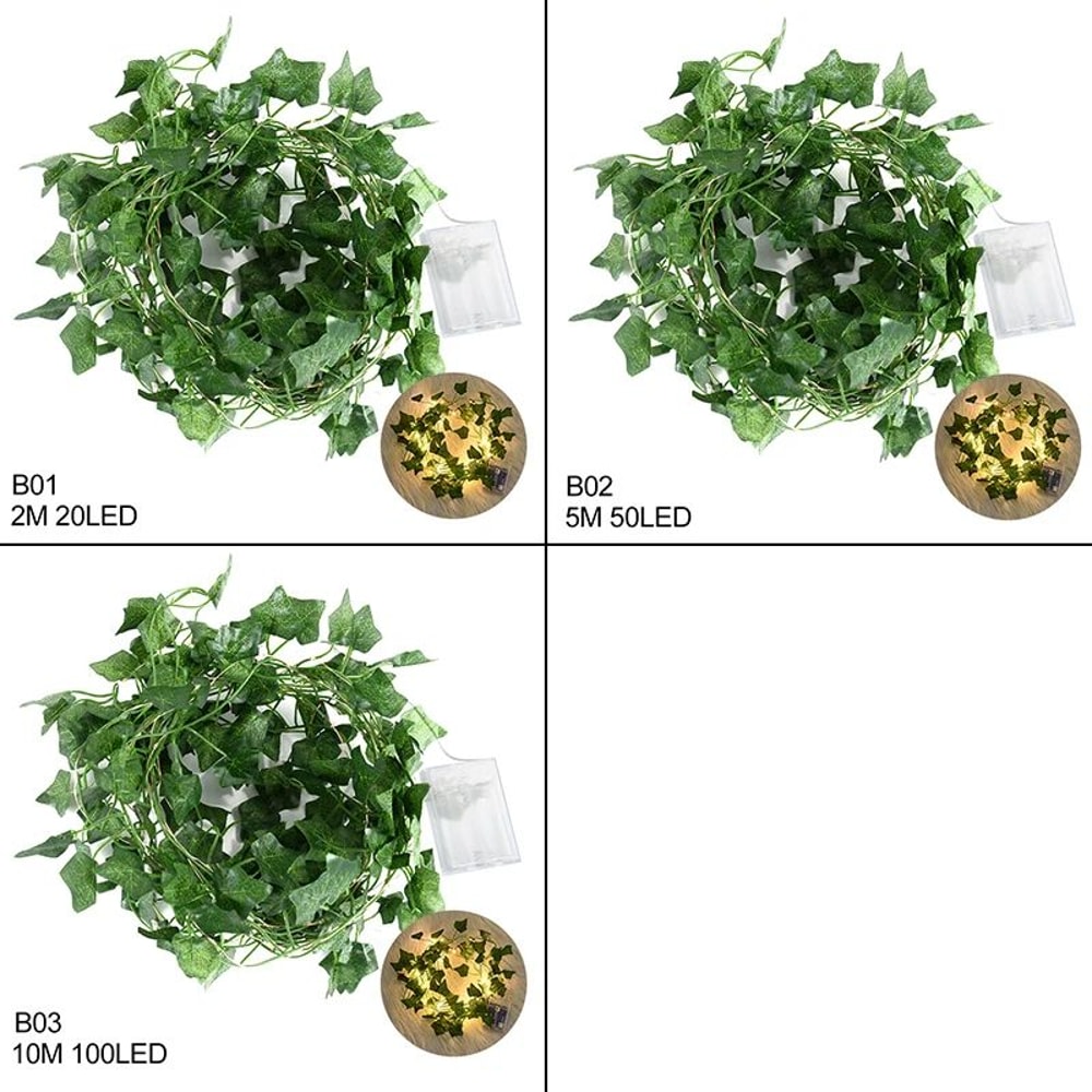 Artificial Leaf Vine String Lights Fairy Garland Lights For Indoor Garden Decor 4