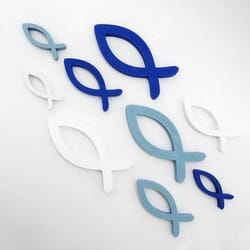9pcs wooden ocean fish wall decor – coastal mediterranean nautical wall art set