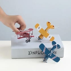 vintage wrought iron aircraft model ornament – retro tin plane desktop & car decor