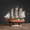 Wooden Sailboat Model Decor Mediterranean Style Nautical Home Ornament 12