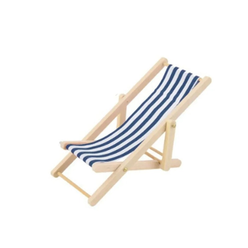Miniature Folding Beach Chair Wooden Table Set 112 Dollhouse Beach Scene Accessories 7