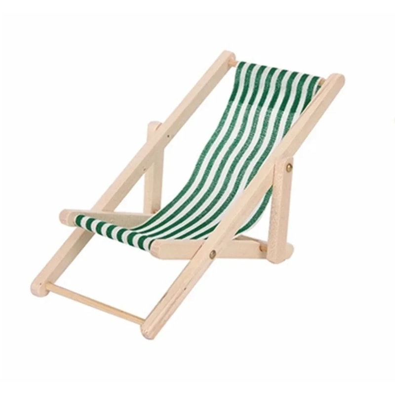 Miniature Folding Beach Chair Wooden Table Set 112 Dollhouse Beach Scene Accessories 8