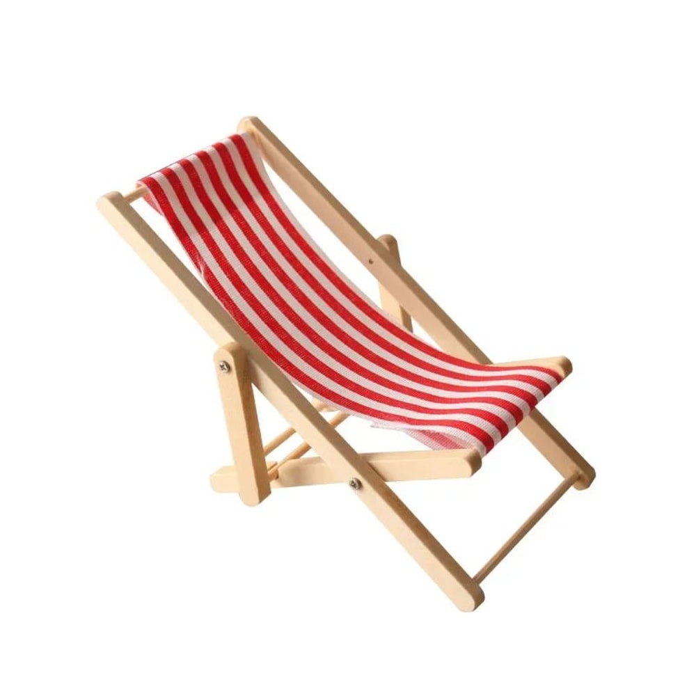 Miniature Folding Beach Chair Wooden Table Set 112 Dollhouse Beach Scene Accessories 9