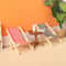 Mini Wooden Dollhouse Beach Chair Outdoor Reclining Miniature Furniture Accessory 5