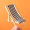 Mini Wooden Dollhouse Beach Chair Outdoor Reclining Miniature Furniture Accessory 9