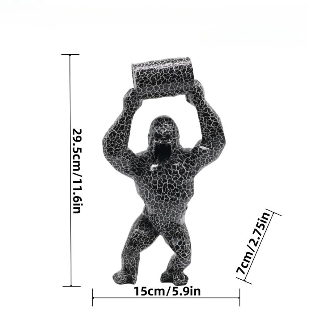 Creative Resin Gorilla Sculpture With Bucket Modern Animal Statue Home Decor 3