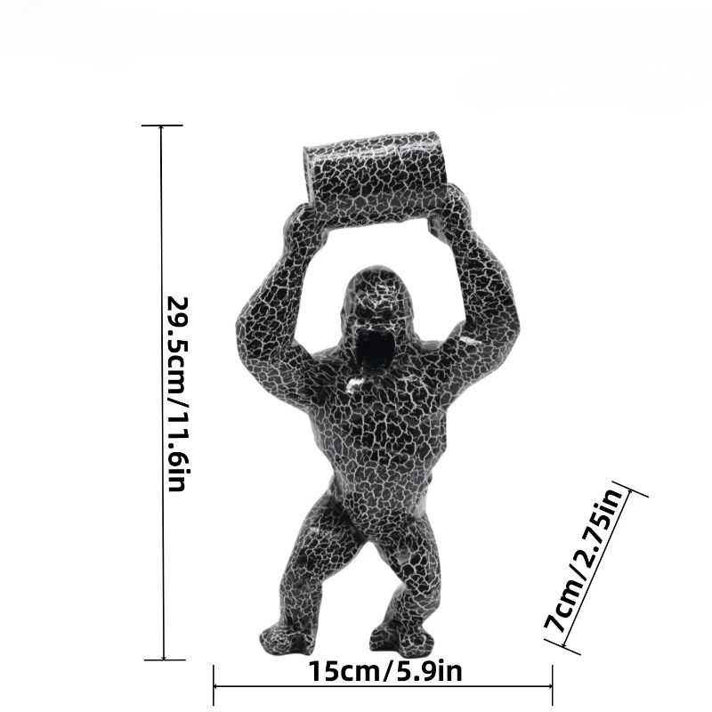 Creative Resin Gorilla Sculpture With Bucket Modern Animal Statue Home Decor 3