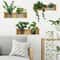 3pcs Green Plant Wall Sticker Set Modern Potted Plant PVC Wall Decals 0