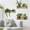 3pcs Green Plant Wall Sticker Set Modern Potted Plant PVC Wall Decals 4