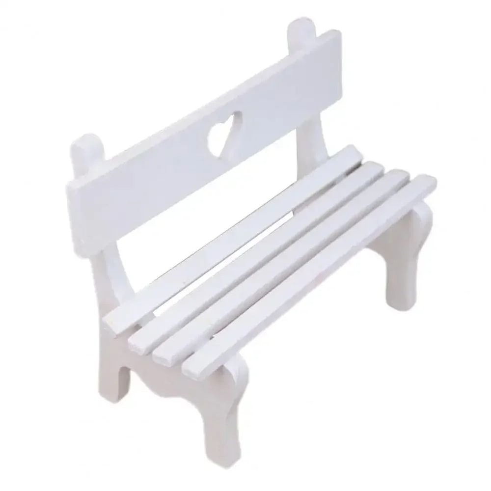 Mini Wooden Bench Fairy Garden Ornament Dollhouse Micro Landscape Decor 9