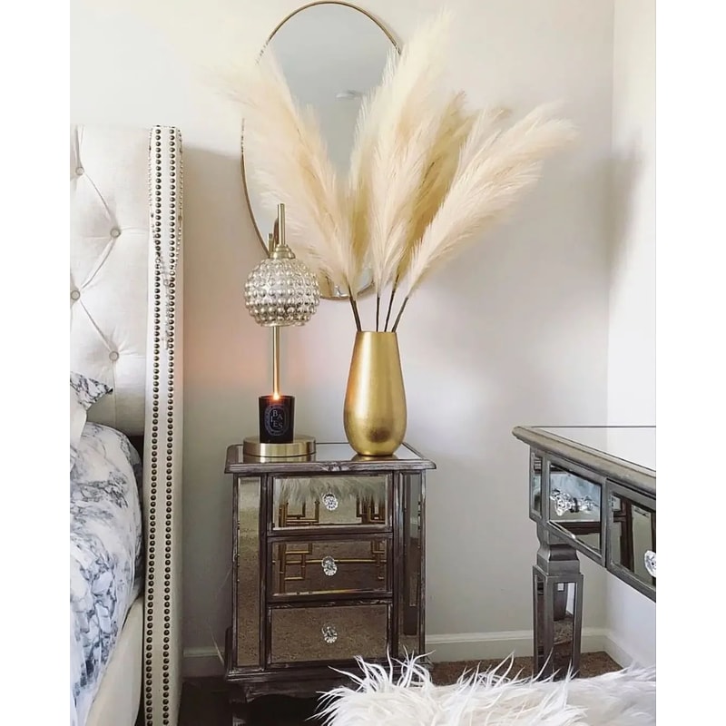 Large Artificial Faux Pampas Grass Stems 47in Tall Fluffy Boho Home Decor 0