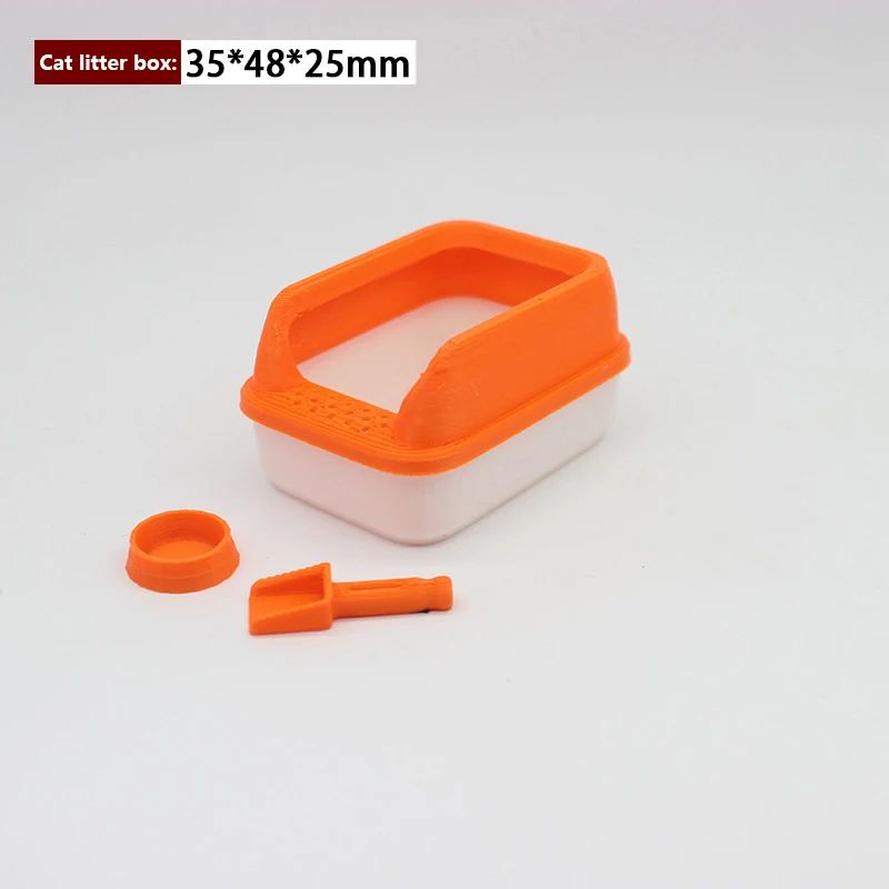 3pcs Mini Dollhouse Cat Litter Box Set Miniature Pet Supplies With Shovel Accessories 9
