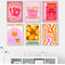 Pink Strawberry Lemon Cocktail Canvas Poster Retro Kitchen Bar Wall Art 4