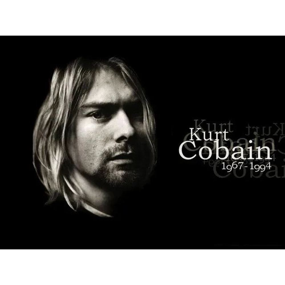 Kurt Cobain Retro Rock Music Canvas Poster Black White Vintage Wall Art 14