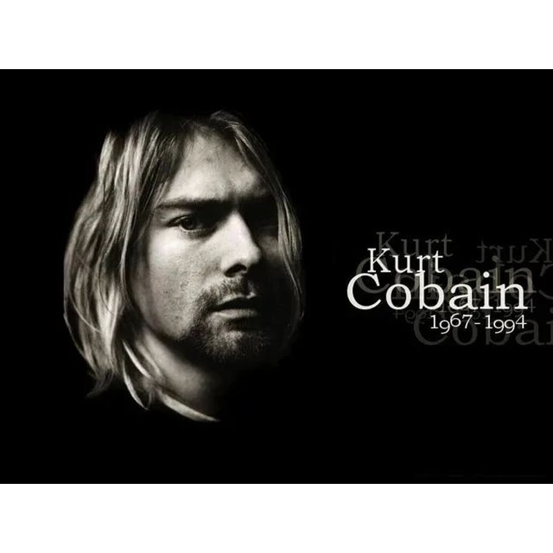 Kurt Cobain Retro Rock Music Canvas Poster Black White Vintage Wall Art 14