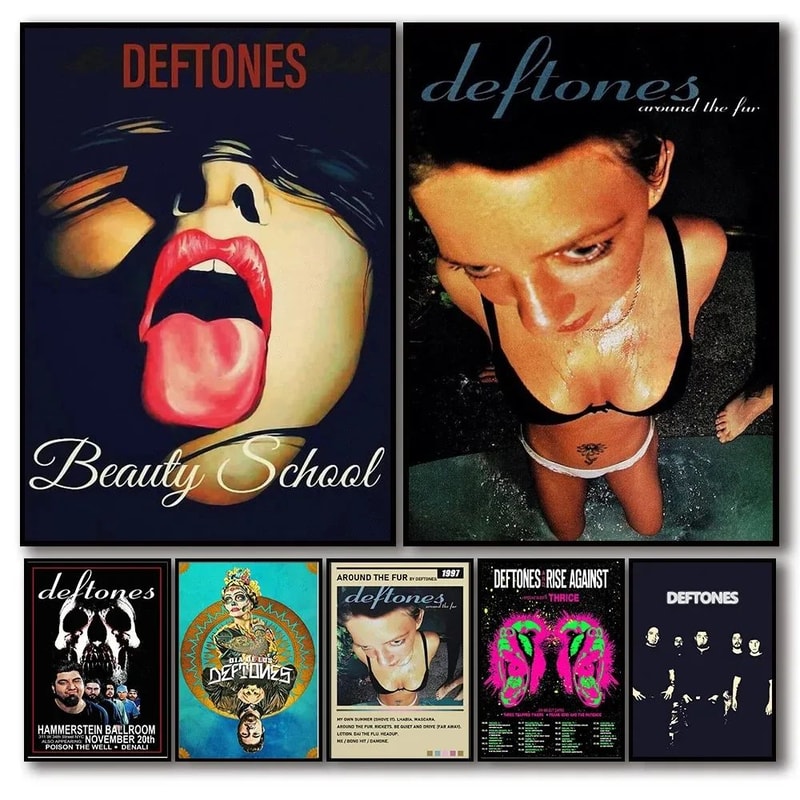 Deftones Around The Fur Canvas Poster Retro Rock Band Wall Art Decor 0