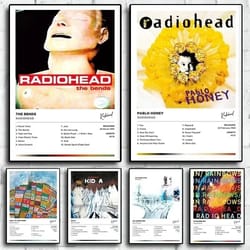 radiohead "the bends" canvas poster – retro rock album cover wall art