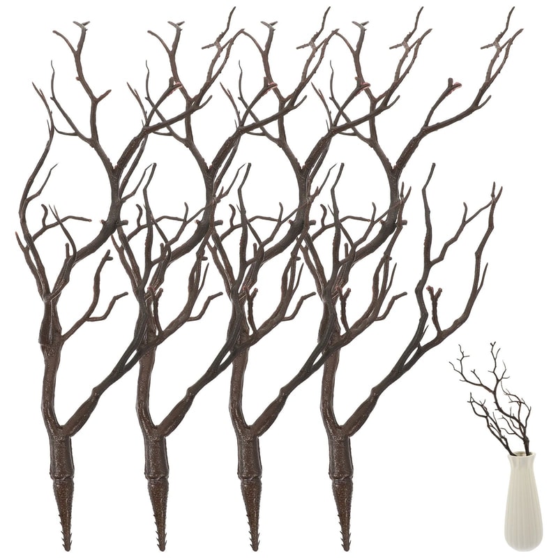 4pcs Artificial Antler Tree Branch Stems Rustic Faux Dried Branch Home Decor 7