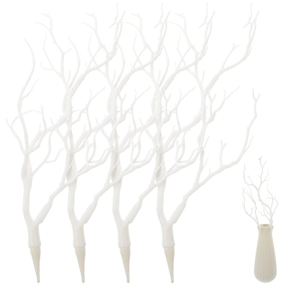 4pcs Artificial Antler Tree Branch Stems Rustic Faux Dried Branch Home Decor 8