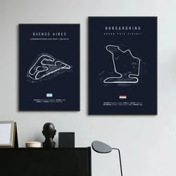 f1 circuit track canvas wall art – nurburgring monza silverstone motorsport racing poster