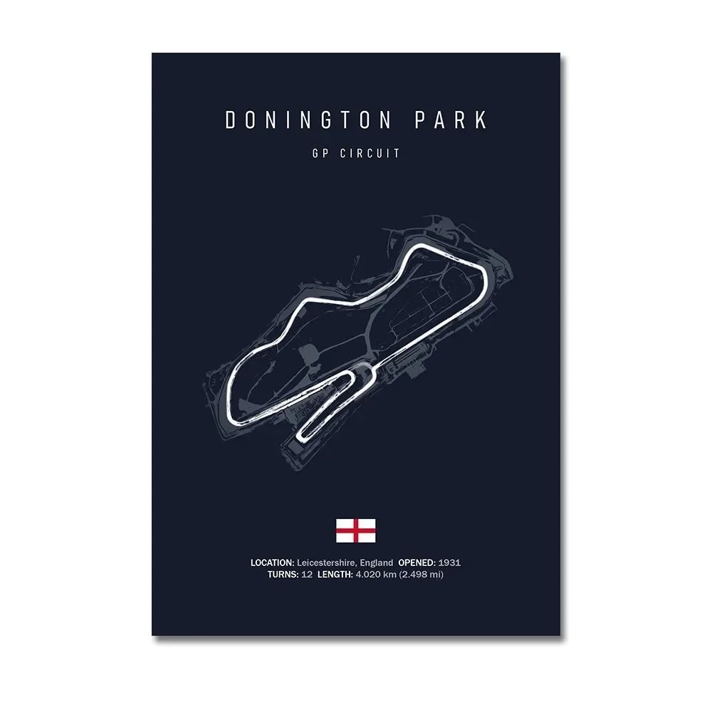 F1 Circuit Track Canvas Wall Art Nurburgring Monza Silverstone Motorsport Racing Poster 2