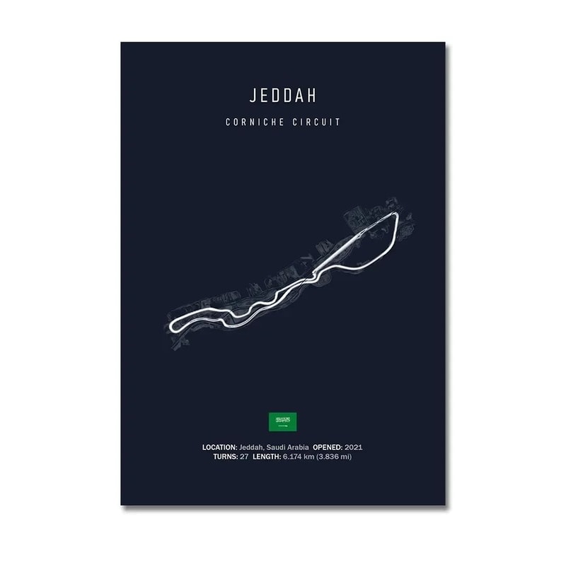 F1 Circuit Track Canvas Wall Art Nurburgring Monza Silverstone Motorsport Racing Poster 6
