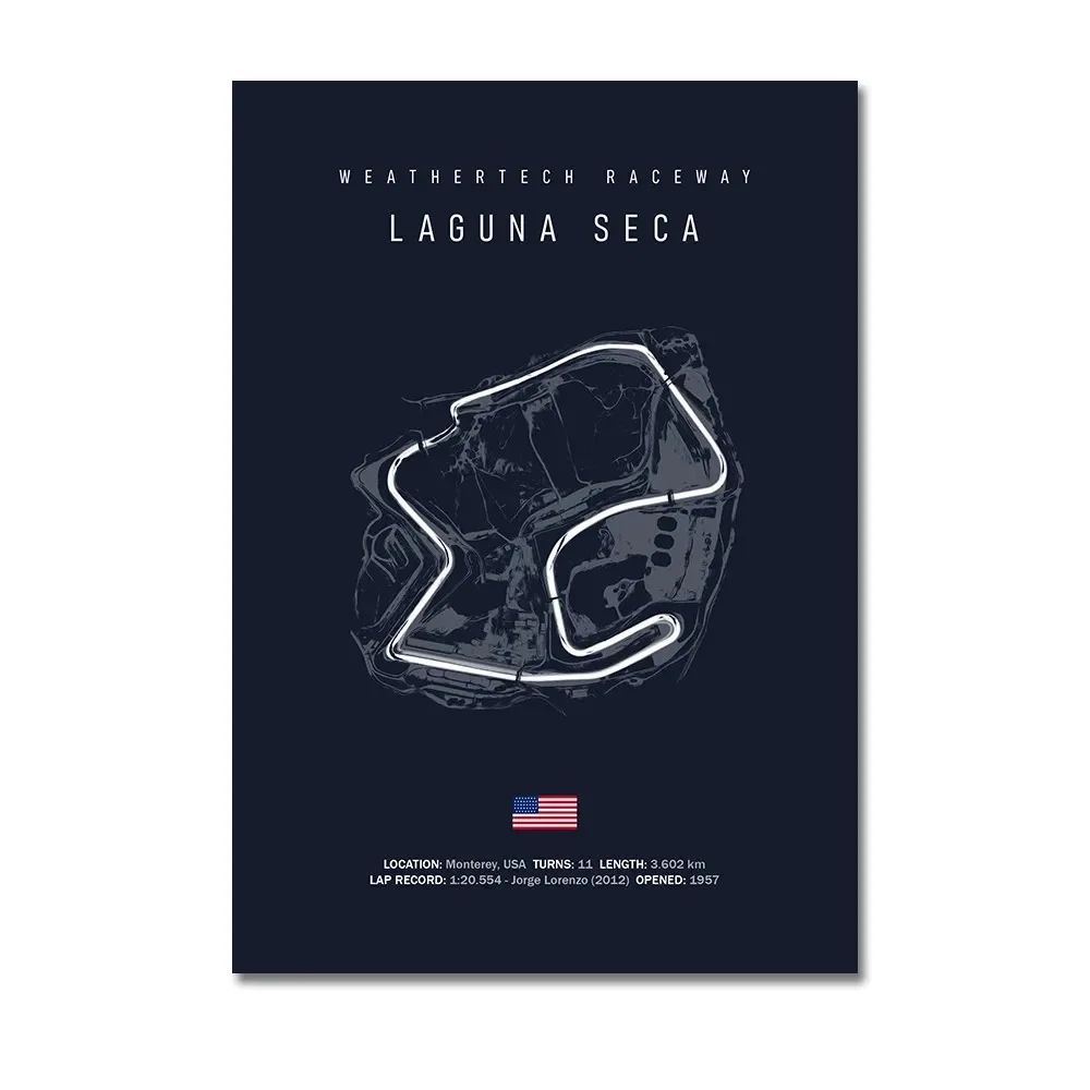 F1 Circuit Track Canvas Wall Art Nurburgring Monza Silverstone Motorsport Racing Poster 7