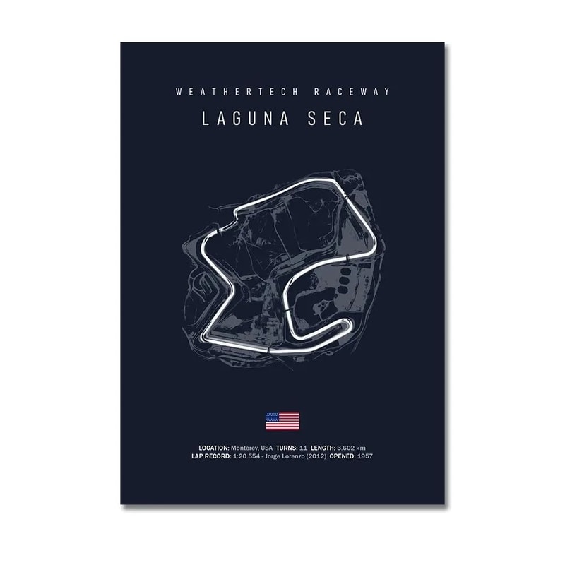 F1 Circuit Track Canvas Wall Art Nurburgring Monza Silverstone Motorsport Racing Poster 7