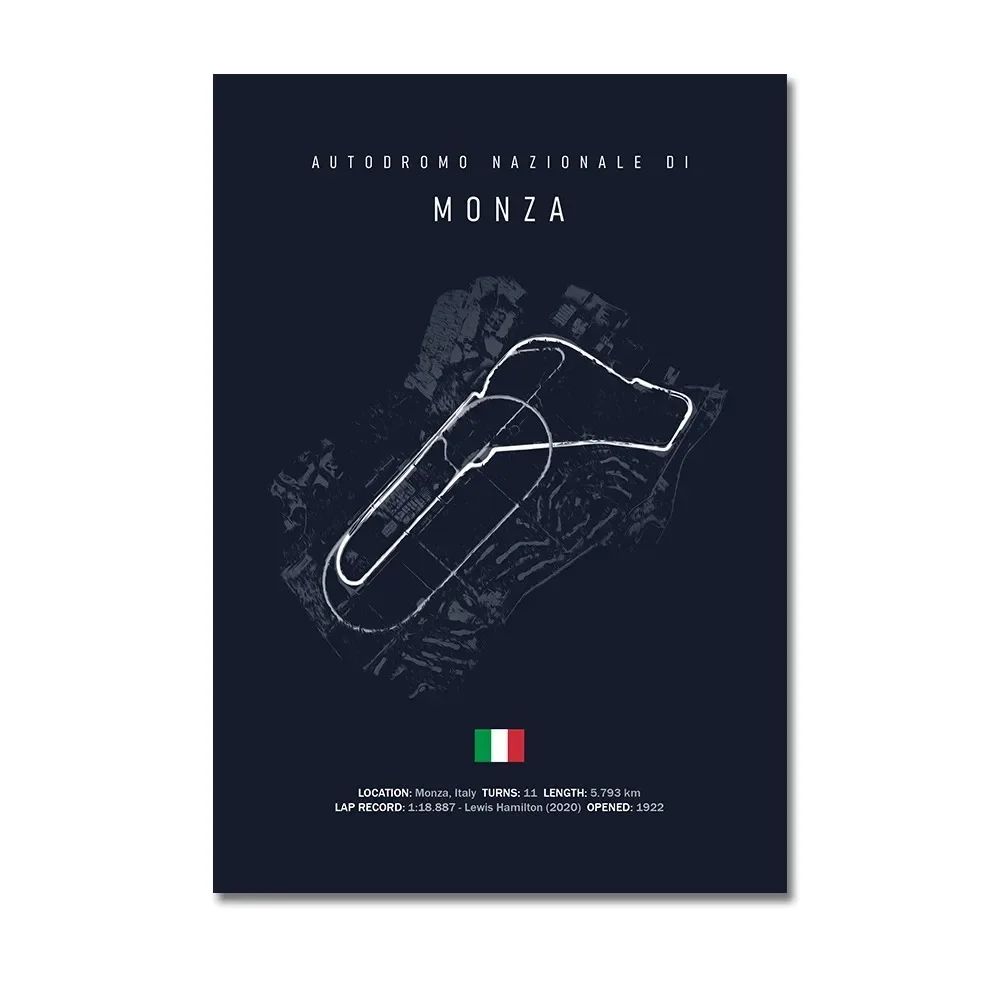 F1 Circuit Track Canvas Wall Art Nurburgring Monza Silverstone Motorsport Racing Poster 10
