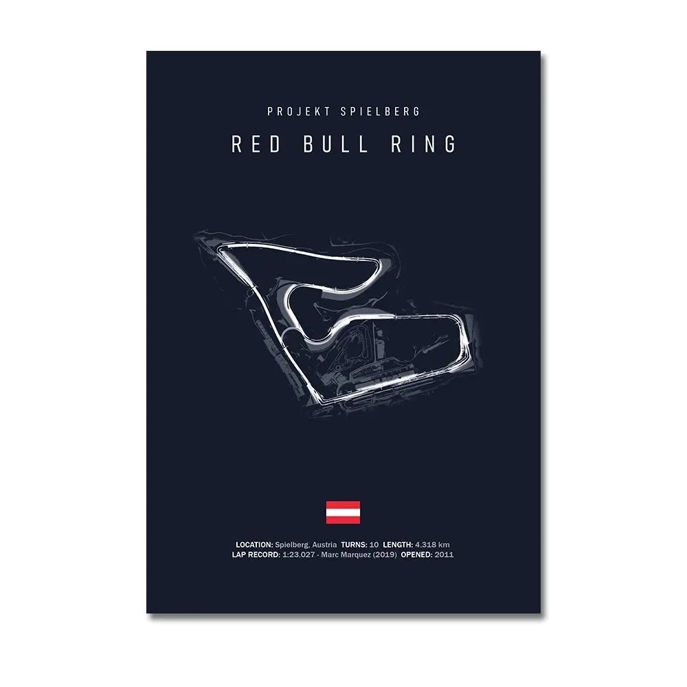 F1 Circuit Track Canvas Wall Art Nurburgring Monza Silverstone Motorsport Racing Poster 11