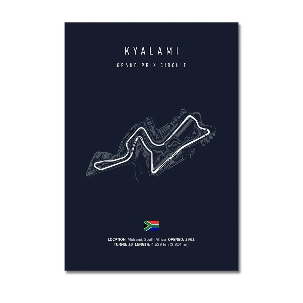 F1 Circuit Track Canvas Wall Art Nurburgring Monza Silverstone Motorsport Racing Poster 14