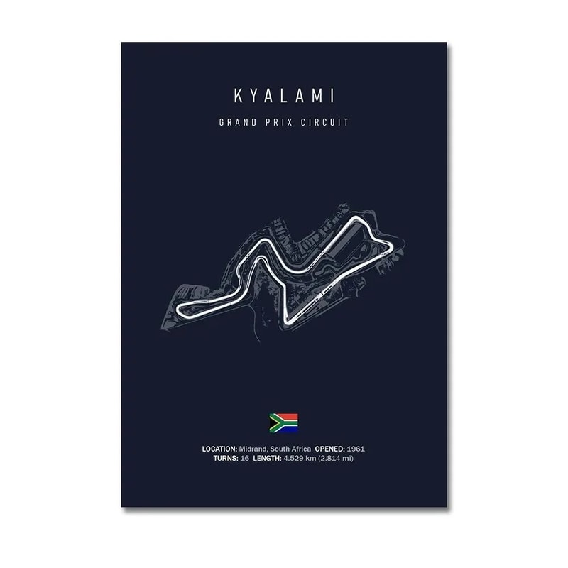 F1 Circuit Track Canvas Wall Art Nurburgring Monza Silverstone Motorsport Racing Poster 14