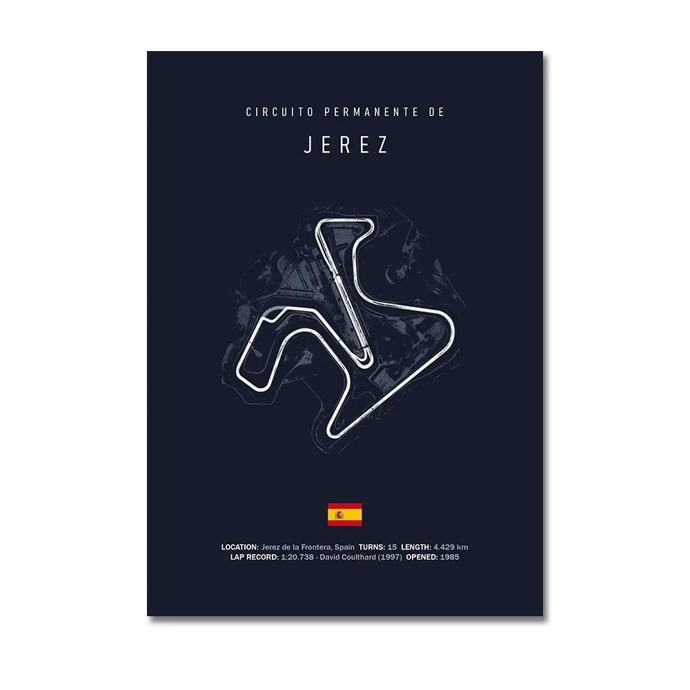 F1 Circuit Track Canvas Wall Art Nurburgring Monza Silverstone Motorsport Racing Poster 15