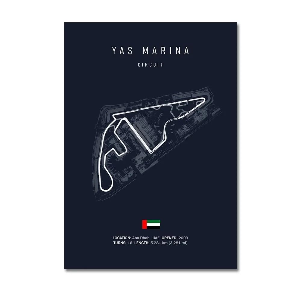 F1 Circuit Track Canvas Wall Art Nurburgring Monza Silverstone Motorsport Racing Poster 24