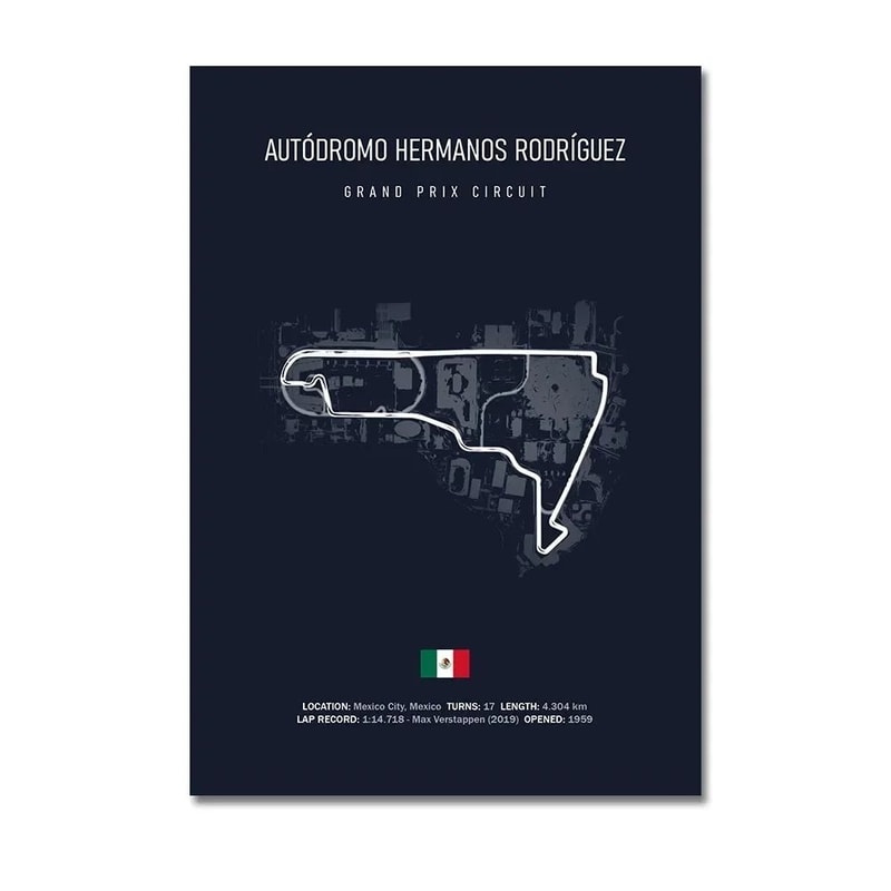 F1 Circuit Track Canvas Wall Art Nurburgring Monza Silverstone Motorsport Racing Poster 16