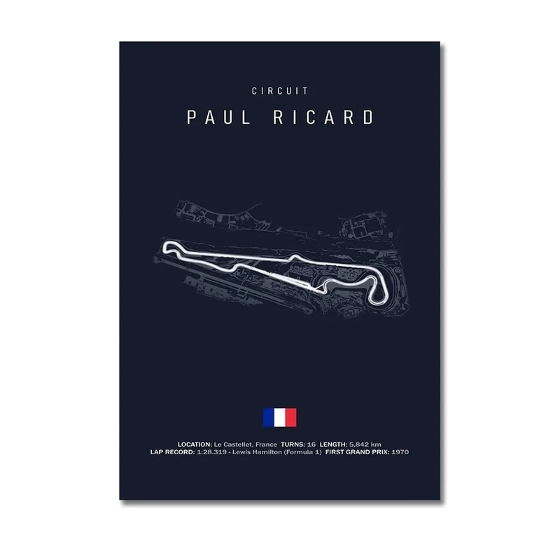 F1 Circuit Track Canvas Wall Art Nurburgring Monza Silverstone Motorsport Racing Poster 18