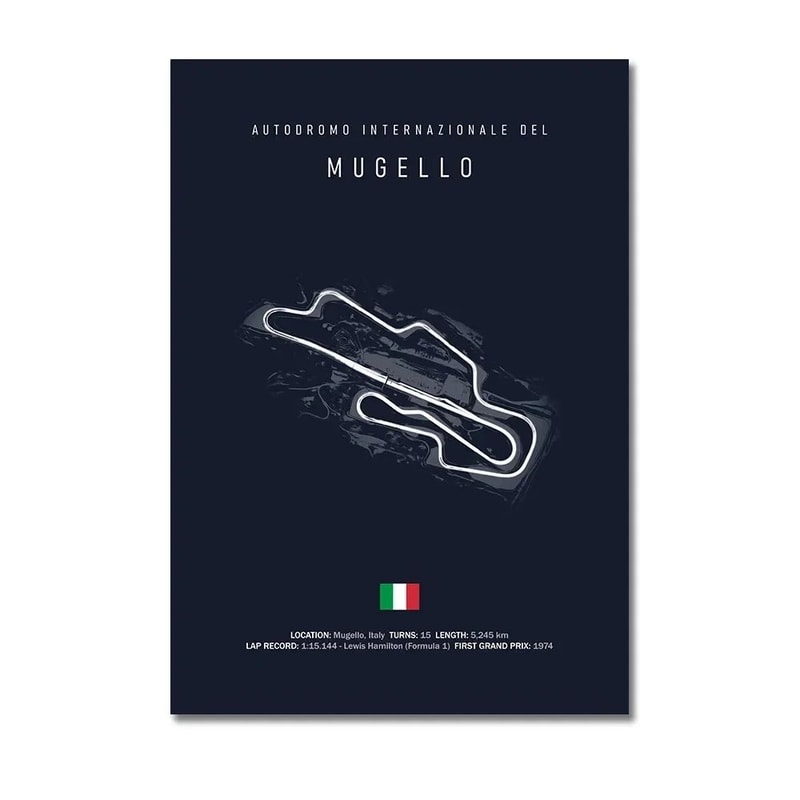 F1 Circuit Track Canvas Wall Art Nurburgring Monza Silverstone Motorsport Racing Poster 19