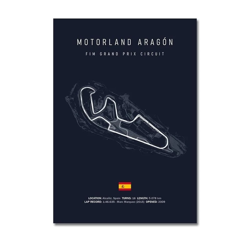 F1 Circuit Track Canvas Wall Art Nurburgring Monza Silverstone Motorsport Racing Poster 23