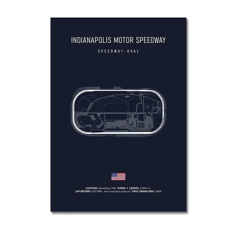 F1 Circuit Track Canvas Wall Art Nurburgring Monza Silverstone Motorsport Racing Poster 26