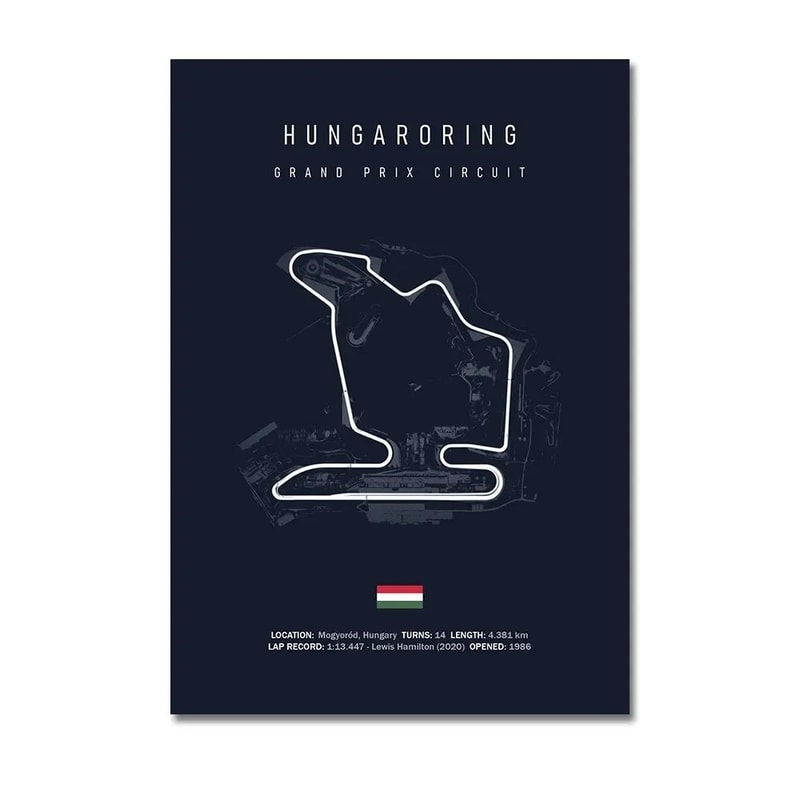 F1 Circuit Track Canvas Wall Art Nurburgring Monza Silverstone Motorsport Racing Poster 27