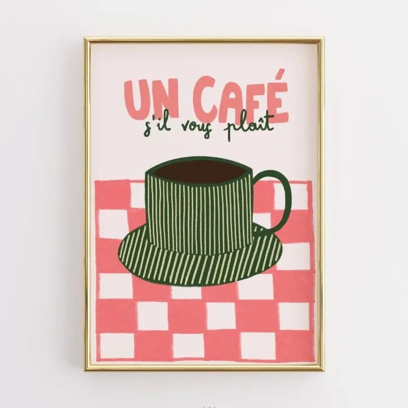 Funny Kitchen Quote Canvas Wall Art Retro Coffee Food Illustration Poster For Home Decor 3