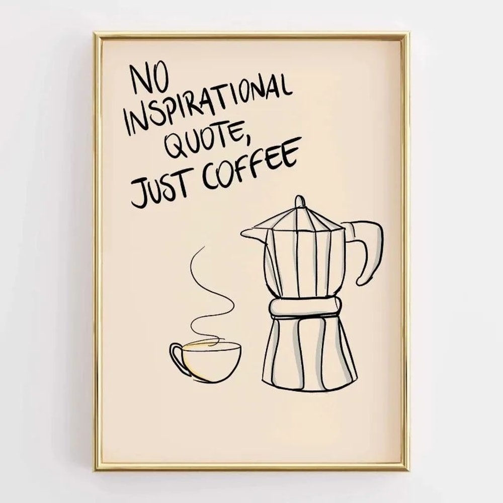 Funny Kitchen Quote Canvas Wall Art Retro Coffee Food Illustration Poster For Home Decor 4