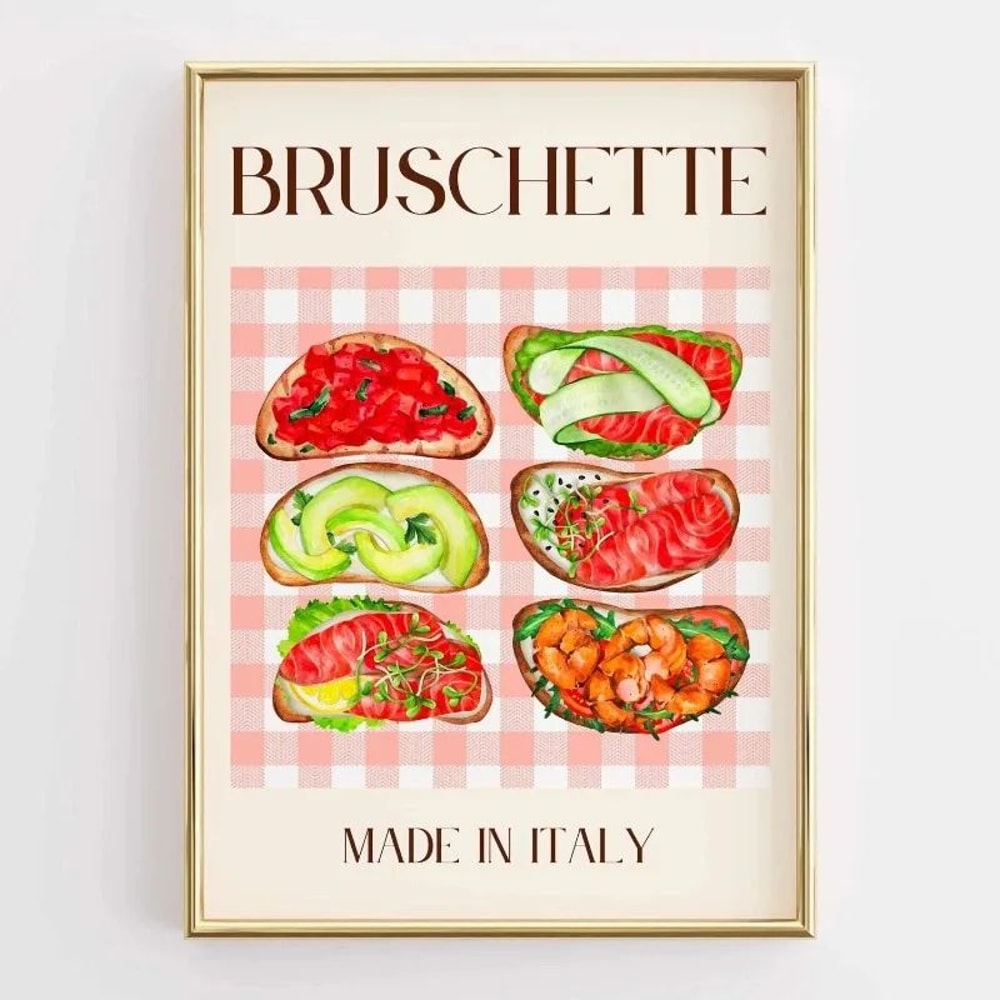 Funny Kitchen Quote Canvas Wall Art Retro Coffee Food Illustration Poster For Home Decor 6