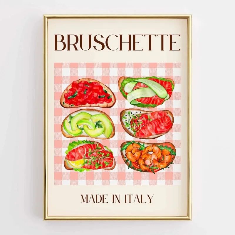 Funny Kitchen Quote Canvas Wall Art Retro Coffee Food Illustration Poster For Home Decor 6