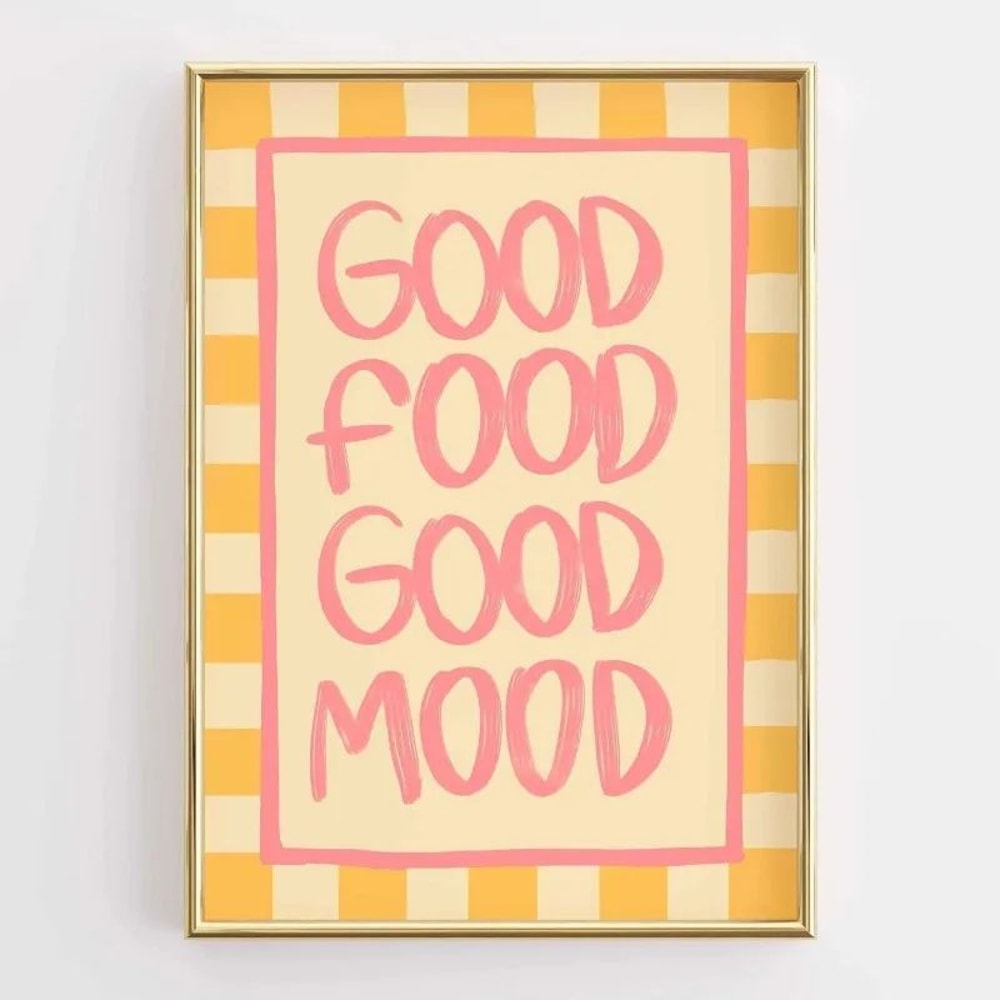 Funny Kitchen Quote Canvas Wall Art Retro Coffee Food Illustration Poster For Home Decor 12