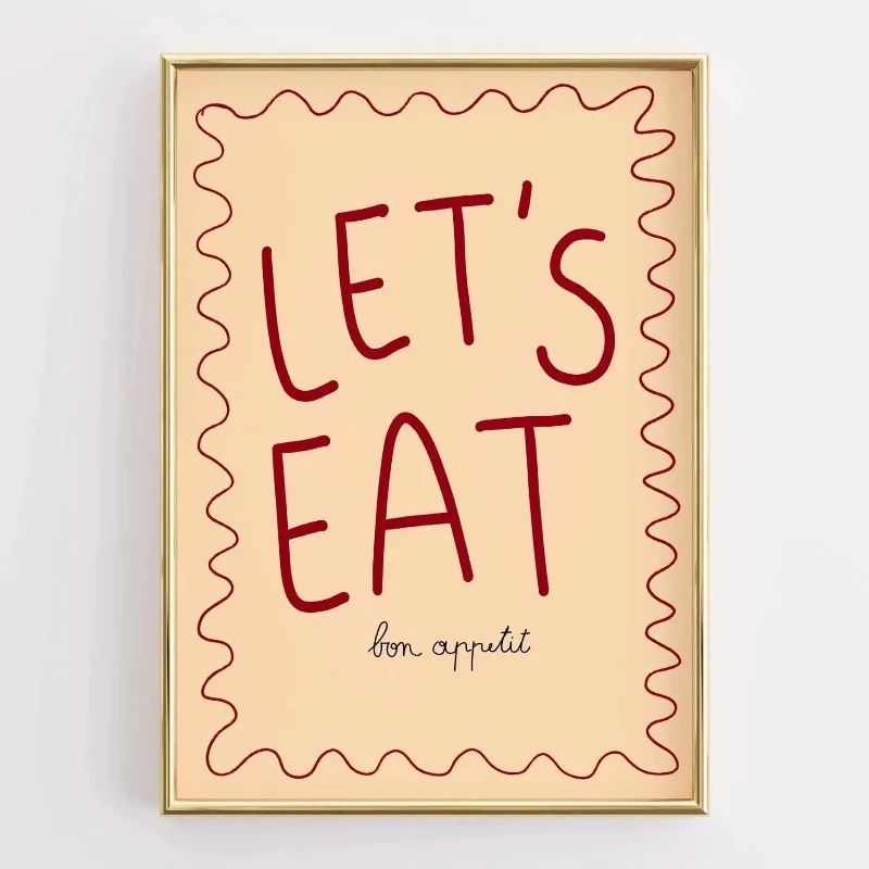 Funny Kitchen Quote Canvas Wall Art Retro Coffee Food Illustration Poster For Home Decor 14