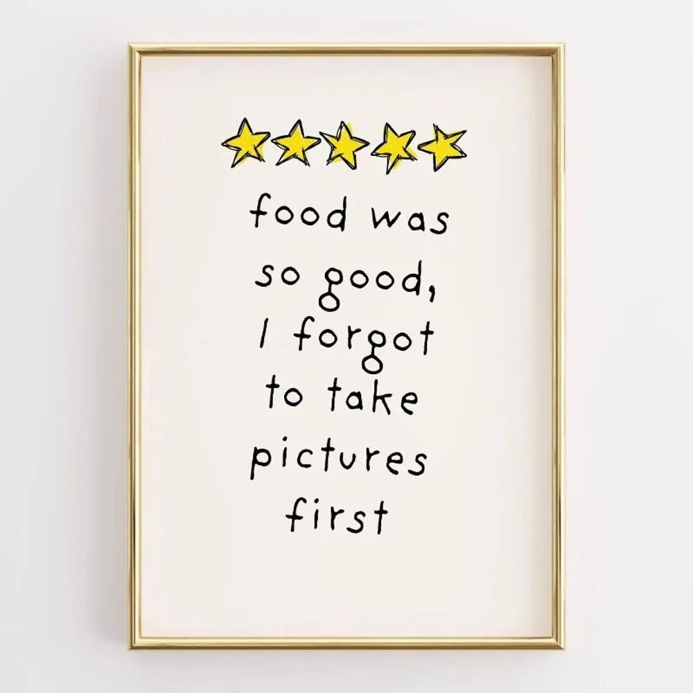 Funny Kitchen Quote Canvas Wall Art Retro Coffee Food Illustration Poster For Home Decor 19
