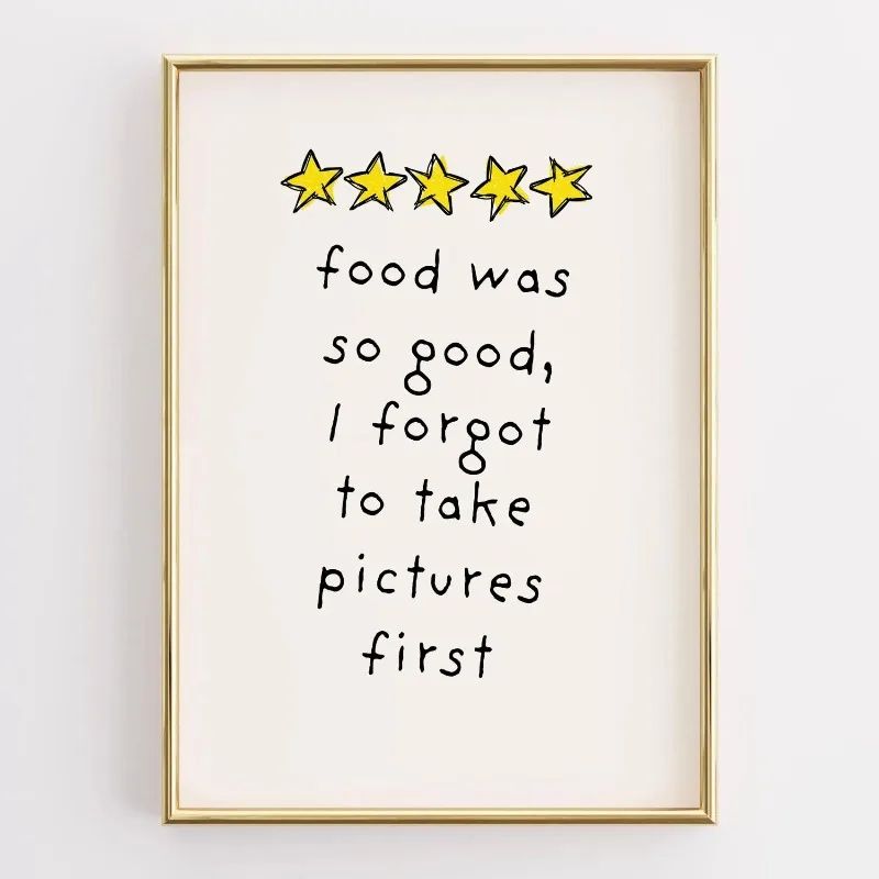 Funny Kitchen Quote Canvas Wall Art Retro Coffee Food Illustration Poster For Home Decor 19